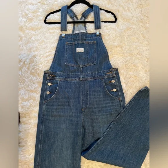 Levi's Blue Denim Overalls Classic Style - Picture 3 of 7